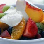 Postre de yogurt con fresas congeladas